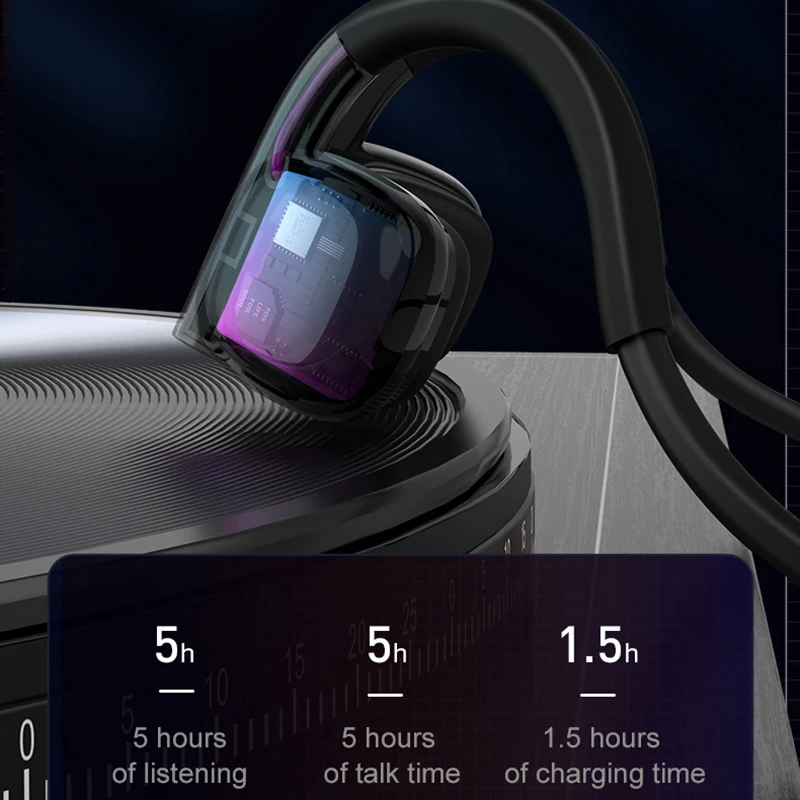 Real Bone Conduction Headphones Bluetooth 5.3 Wireless Earphones Waterproof Sports Headset with Mic for Workouts Running Driving