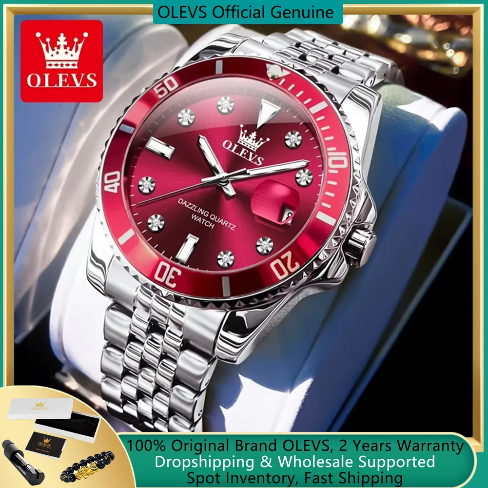 Мужские часы OLEVS брендовые Роскошные односторонние аналоговые оригинальные
