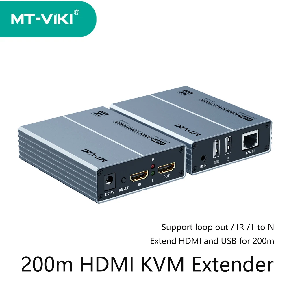 MT-VIKI 200 м HDMI KVM-удлинитель 1080P Удлините и USB через одинарный Cat6 UTP 650 футов MT-EHK200