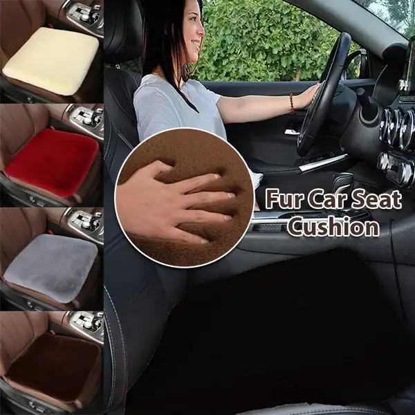 

Winter Warm Car Seat Cover Fluffy Car Seat Cover Sets For Women Front+Rear Mat Long Plush Car Seat Cover Wool Fur Chair Cushion