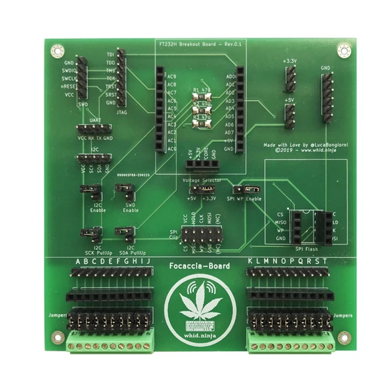 

Focaccia-Board: Multipurpose Breakout PCB Board For FT232H CJMCU Board