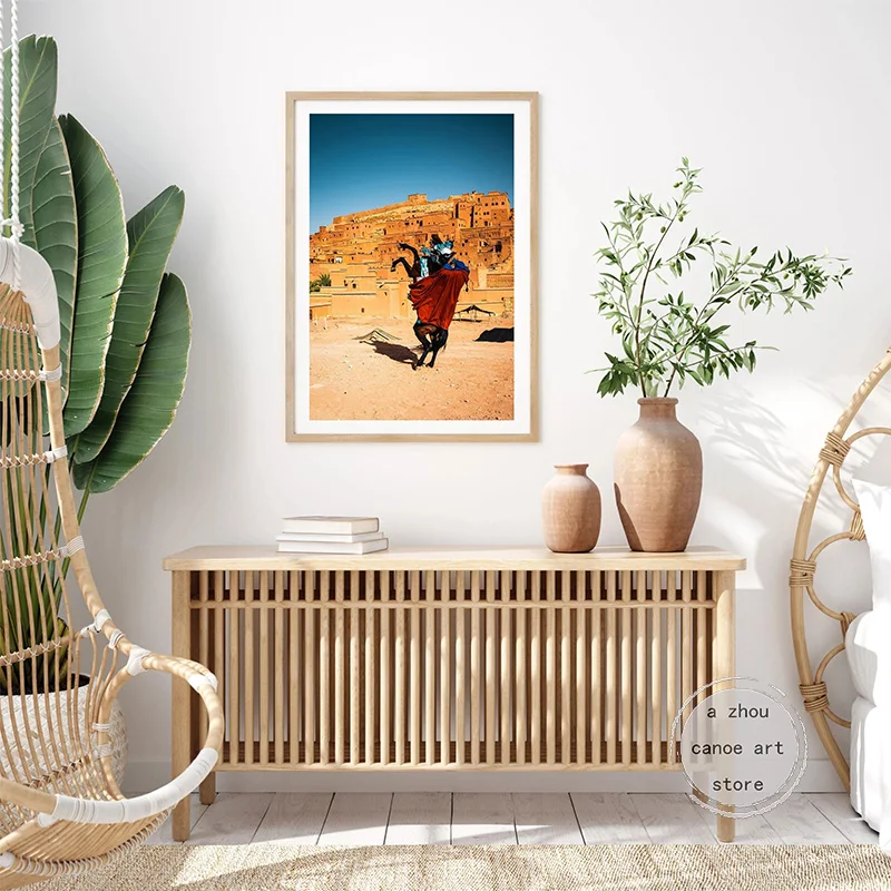 Марокканская фотография пейзаж пустынный песок дюны верблюд архстиль