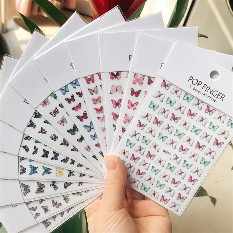 

1pcs Nail Art Stickers Butterfly Supplies with 3D Self-adhesive Wraps Foils Press Nail Decorations DIY Sliders Manicure Decals