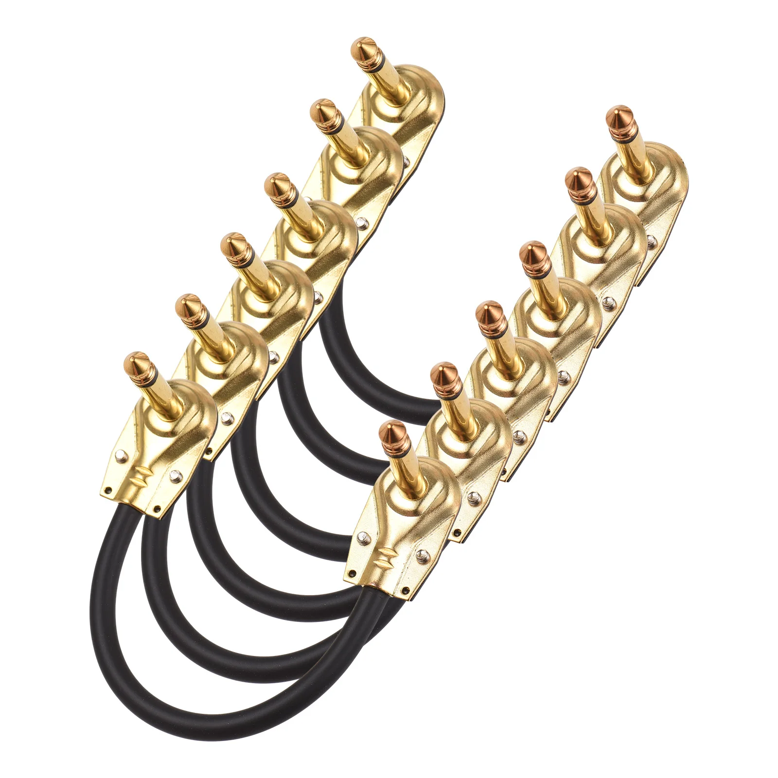 

CZ.INSPIRE 6Pcs Guitar Effects Line 6.35mm Single Dual Channel Front Stage DI Switch Right Angle Connectors Guitar Patch Cables