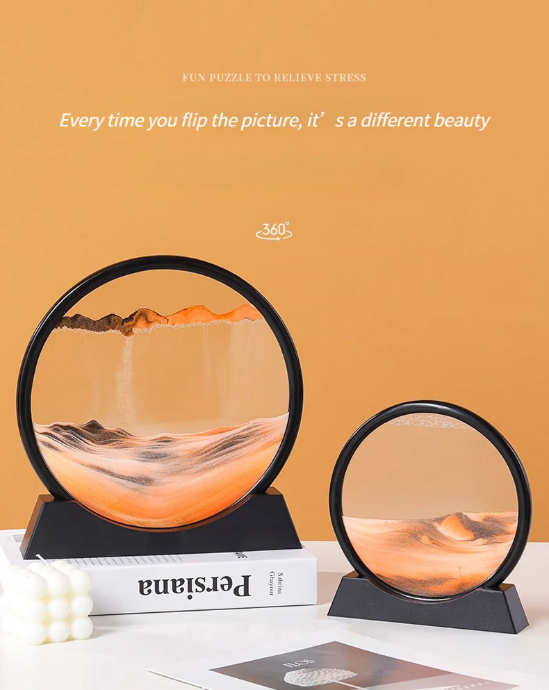 

Живопись 3D с сыпучим песком, ландшафтное динамическое украшение, украшение для офиса, гостиной, стеклянные украшения, подарки для дома, твор...