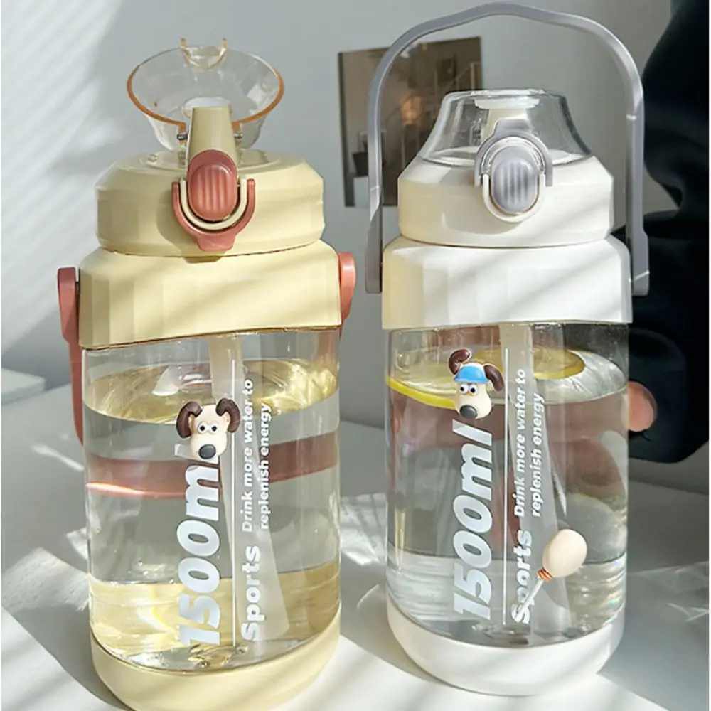 Спортивная бутылка для воды с соломенной соломой и ручкой 1 5 л/2 л чашки питья