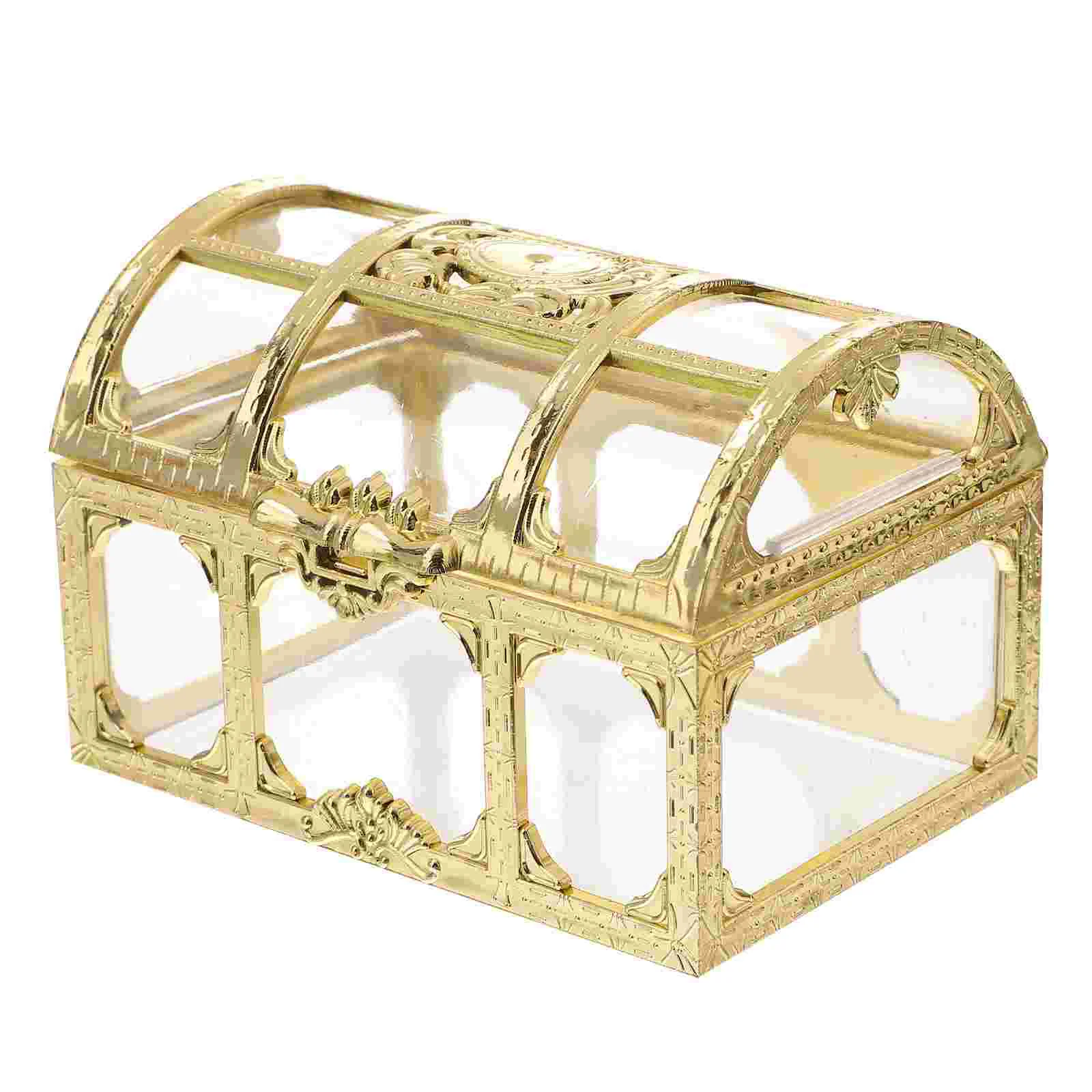 

Treasurebox Pirate Kidsforjewelry Storageprizes Decor Small Mini Vintage Crystal Decorative Boxes Golden Party Classroom