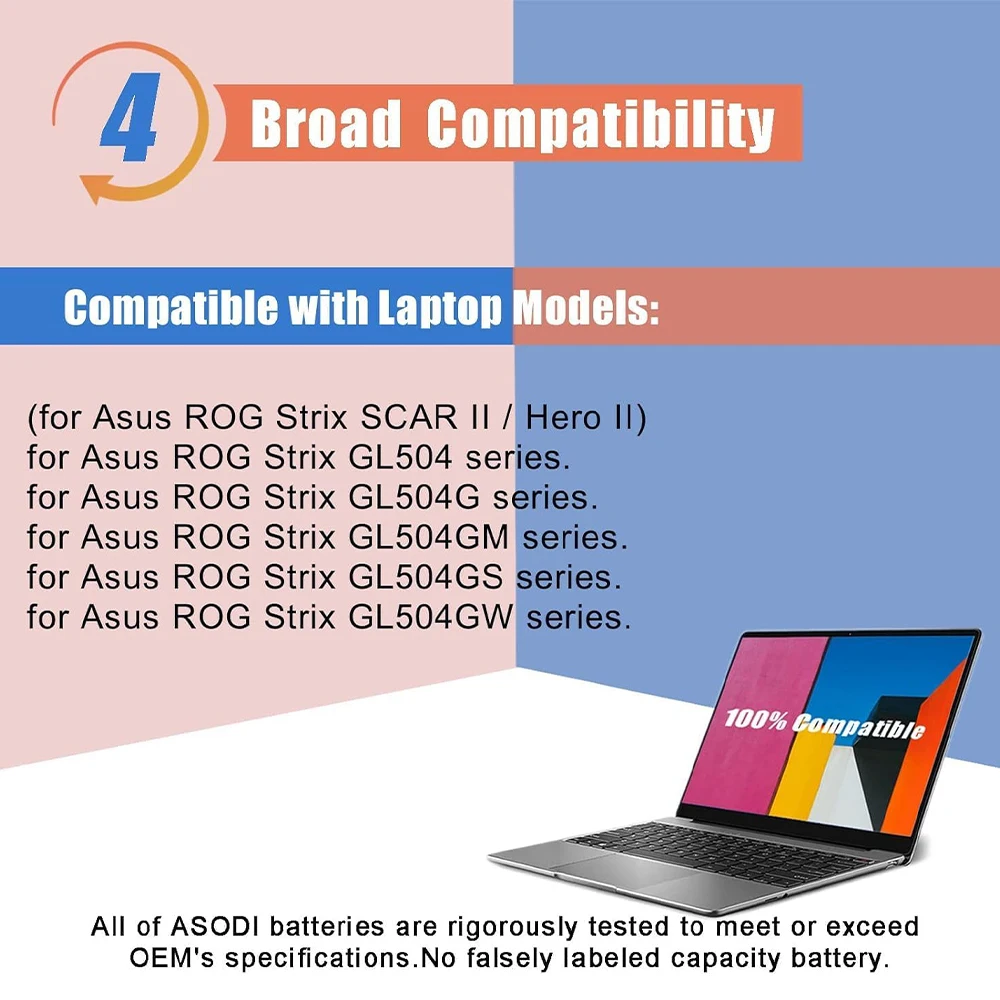 Фото C41N1731 Батарея для Asus ROG Strix Scar II G715 G715G G715GV G715GW GL704 GL704GS GL704GM GL704GV G715GV-EV043R G715GW-EV084T GL704GM-EV027T GL704GV-EV013T GL704GM-EV021T EV052T №5