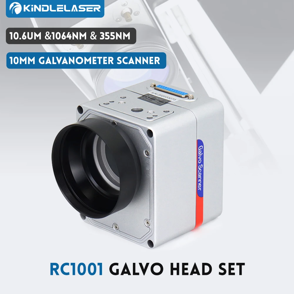 KINDLELASER RC1001 Fiber Laser Scanning Galvo Head Set 10.6um &1064nm & 355nm 10mm Galvanometer Scanner with Power Supply