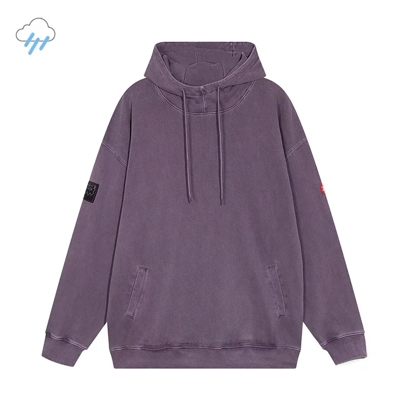 

23FW High Quality Cotton Vintage Washed Black Purple CAVEMPT Hoodie Hooded Men Women Loose Casual Wax Dyeing Cav Empt Pullovers