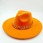 Шляпа Унисекс с большой цепочкой, регулируемая в стиле хип-хоп, шапка в стиле джаз, зимняя, 9,5 см