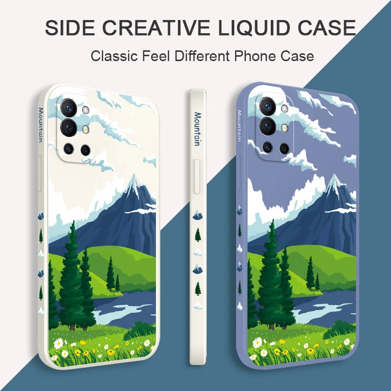 

Greenery Scenery Phone Case For Oneplus 10 10T10R 9R 9RT 9 8T 8 7 7T Pro 5G Liquid Silicone Cover