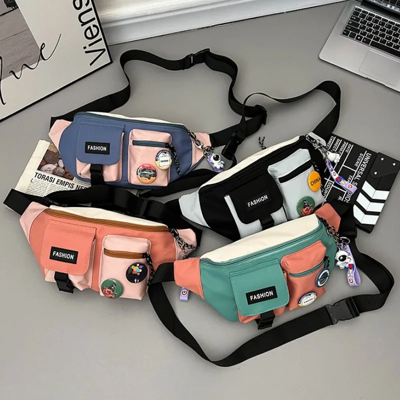 Macaron Chest Bag for Couple Sports and Leisure, Large Capacity,Versatile,and Convenient Phone Sling Travel Crossbody Tote