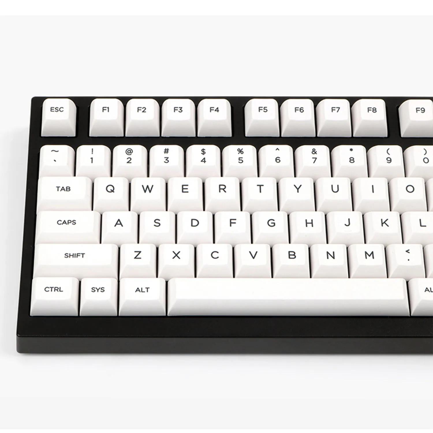 

New Kat Height Keycap Thickened PBT Pure White Heat Sublimation Keycaps Suitable For 40s 68 87 104 Mechanical Keyboard