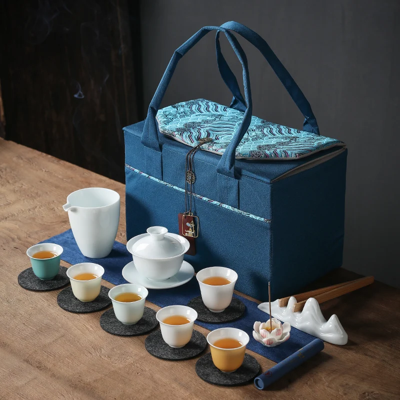 

Modern Portable Tea Set Traditional Travel Adults Chinese Gongfu Tea Set Infuser Mug Teapot Mate Cup Juego De Te Teaware Sets