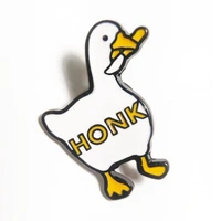 untitled honk goose game brooch metal badge lapel pin jacket jeans fashion jewelry accessories gift