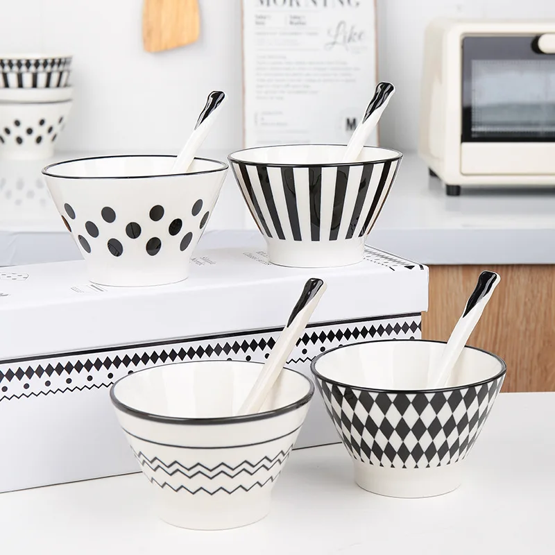 

Ceramic Tableware Household Hat Bowl Dessert Bowl Soup Bowl Creative Personality Tall Bowl High Value Rice Bowl