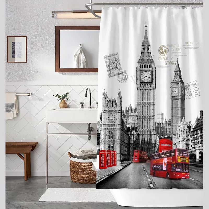 

Creative Shower Curtain High-grade Shower Curtain Polyester Waterproof and Mildew-proof Sanitary Partition Curtain Cortina Ducha