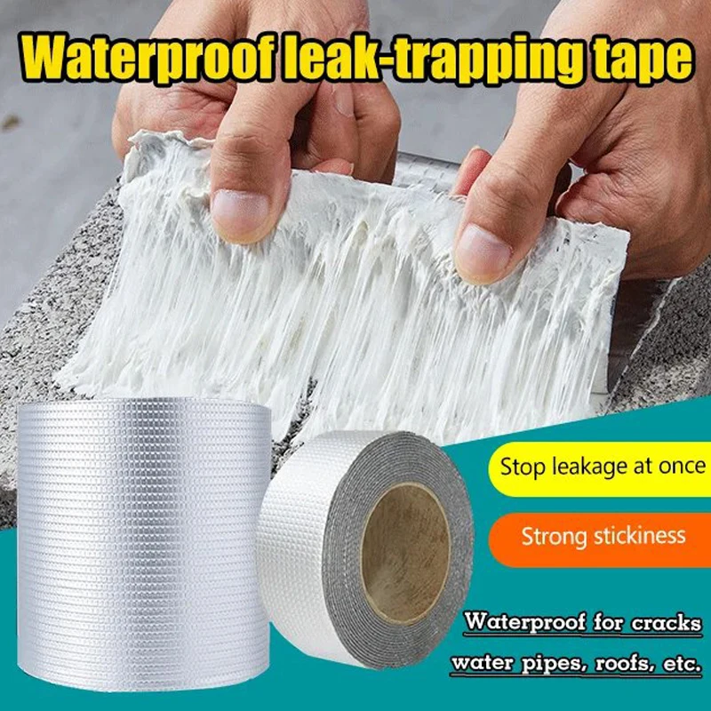 

5M High Temperature Resistance Strong Waterproof Tape Aluminum Foil Thicken Butyl Tape Wall Crack Roof Duct Repair Adhesive Tape