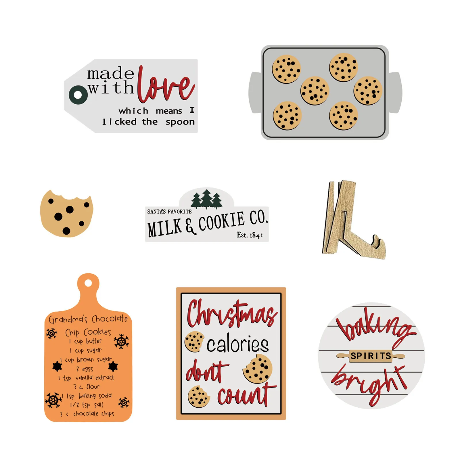 

Christmas Layered Tray Decoration Rustic Christmas Sign Decoration For Kitchen Home Table Party Supplies Tray Not Included Thing