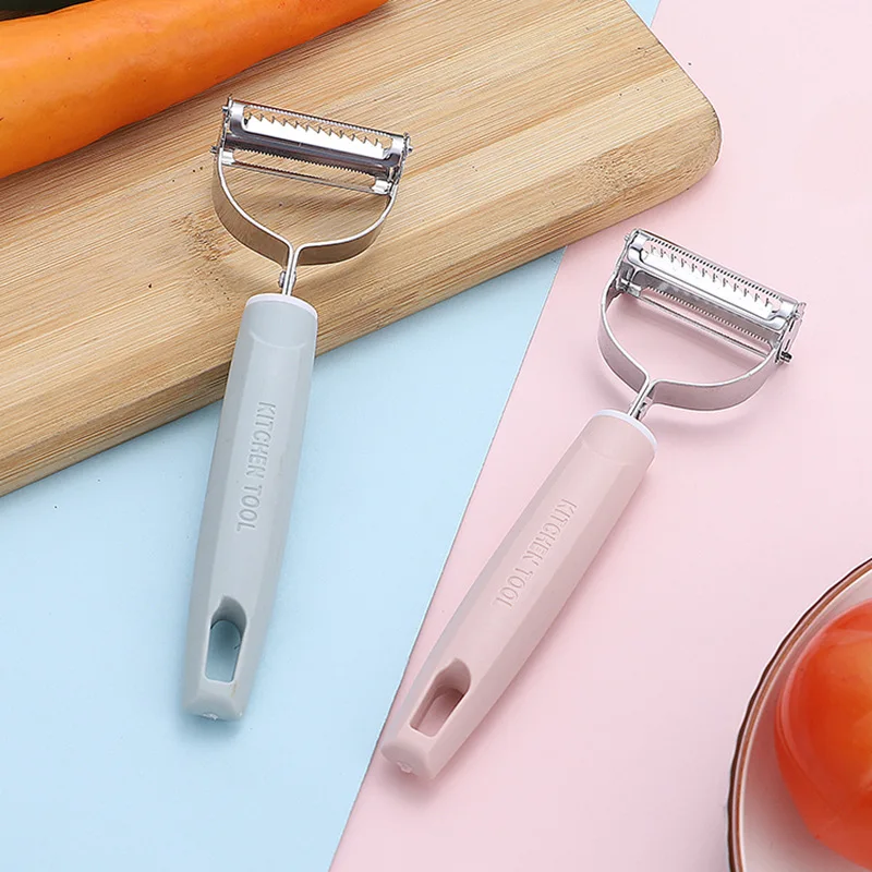 

Stainless Steel Peeler Fruit Vegetable Planer Melon Potato Carrot Cucumber Grater 2-in-1 Scraper kitchen Gadgets Accessories