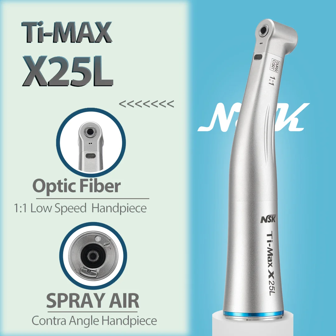 NSK Ti-MAX X25L Низкоскоростной стоматологический наконечник 1:1 Скорость прямого