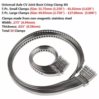 10pcs universal stainless steel clamp clips srt for driveshaft cv joints boot kit universal axle cv joint boot crimp clamp kit