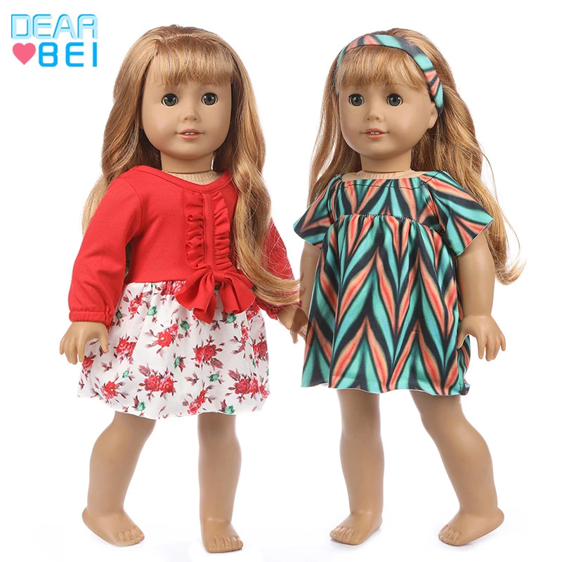

2022 New Baby New Born Fit 18 inch Doll Clothes Accessories Red Black Line Clothes For Baby Birthday Gift