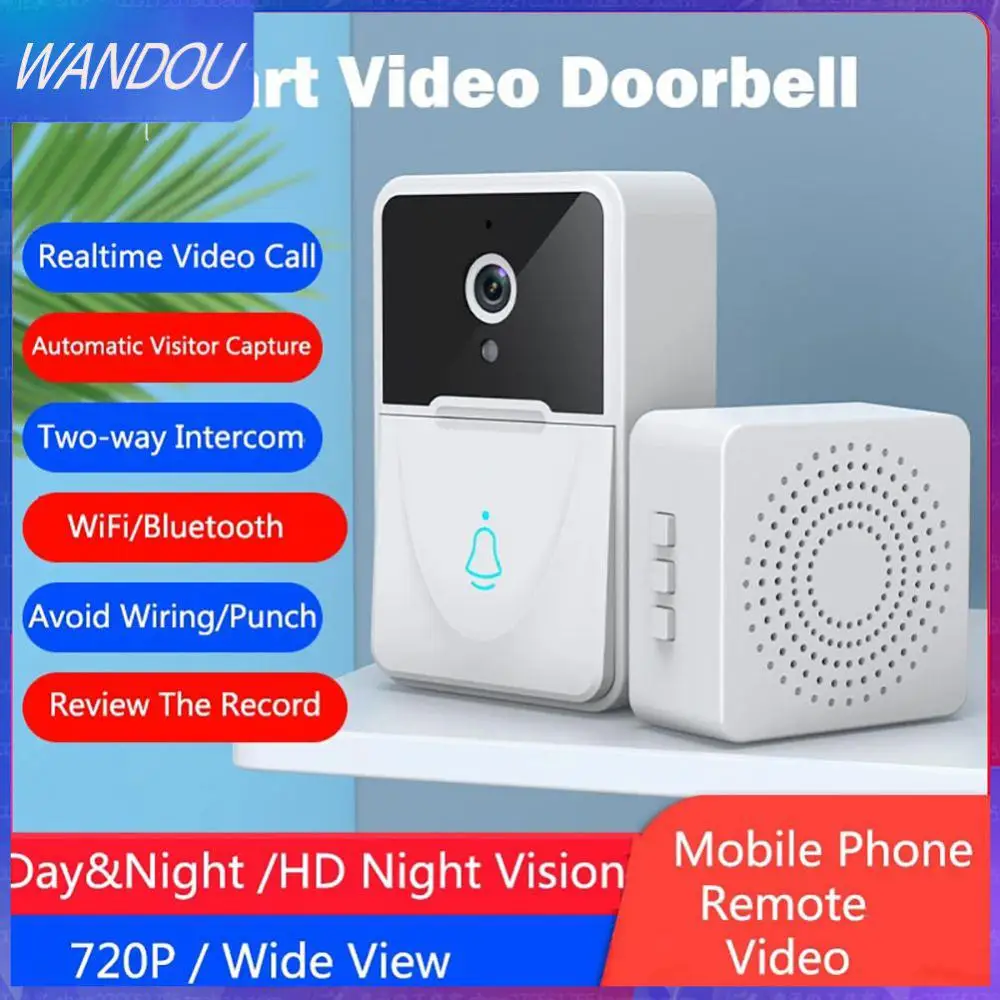 

Voice Change Wireless Doorbell No Punching Walkie-talkie Waterproof Ip65 Video Intercom Two-way Intercom Wifi Safety Doorbell