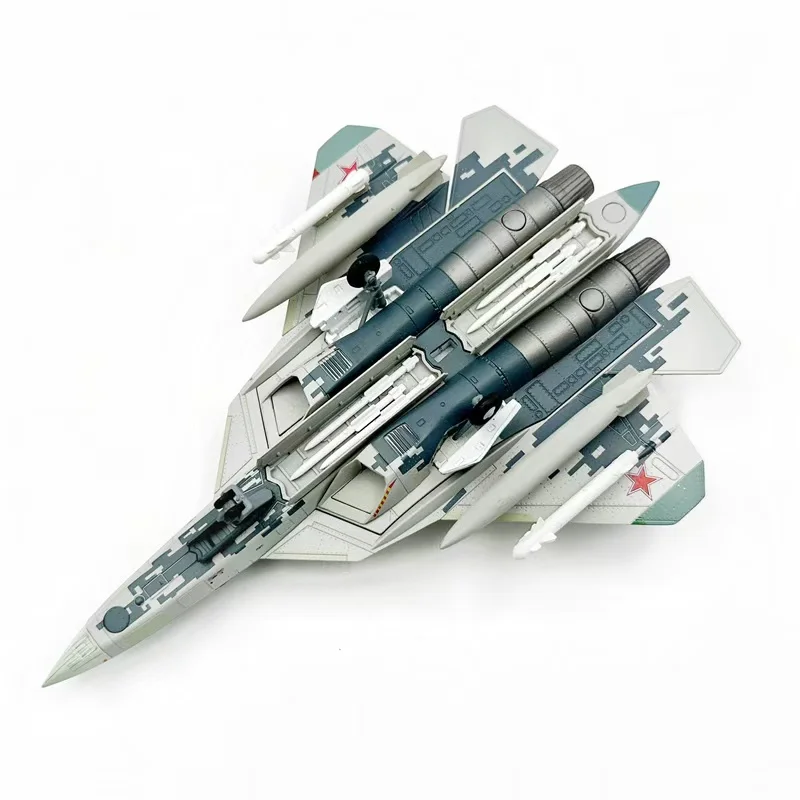 Фото Модель истребителя ВВС России СУ-57 (SU-57) в масштабе 1:100, коллекционная, из сплава, для декора. №1