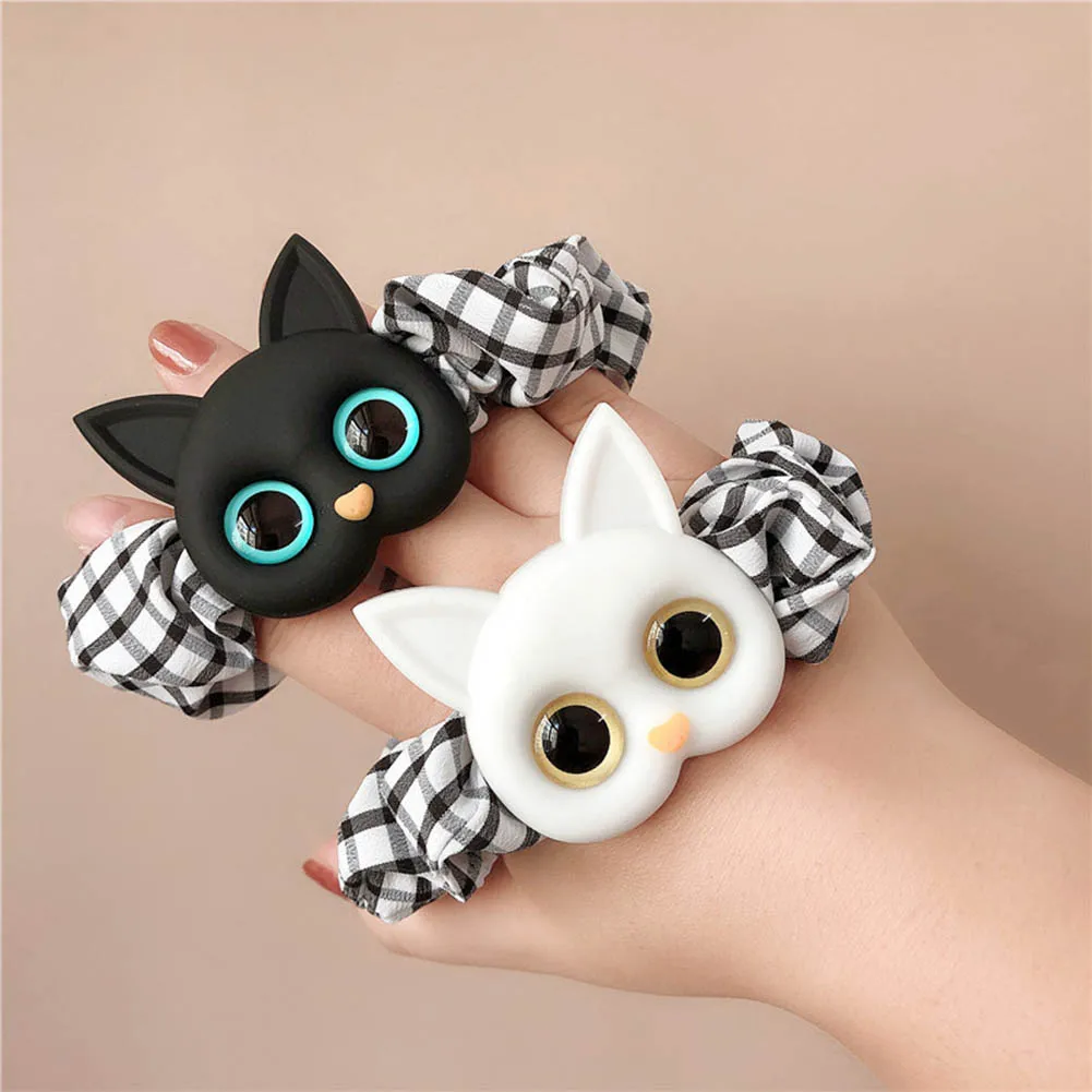 

New Ins Style Cartoon Cat Hair Tie Korean Cute Super Fairy Sweet Head Rope Rubber Band Elastic Hair Bands Girls Hair Accessories