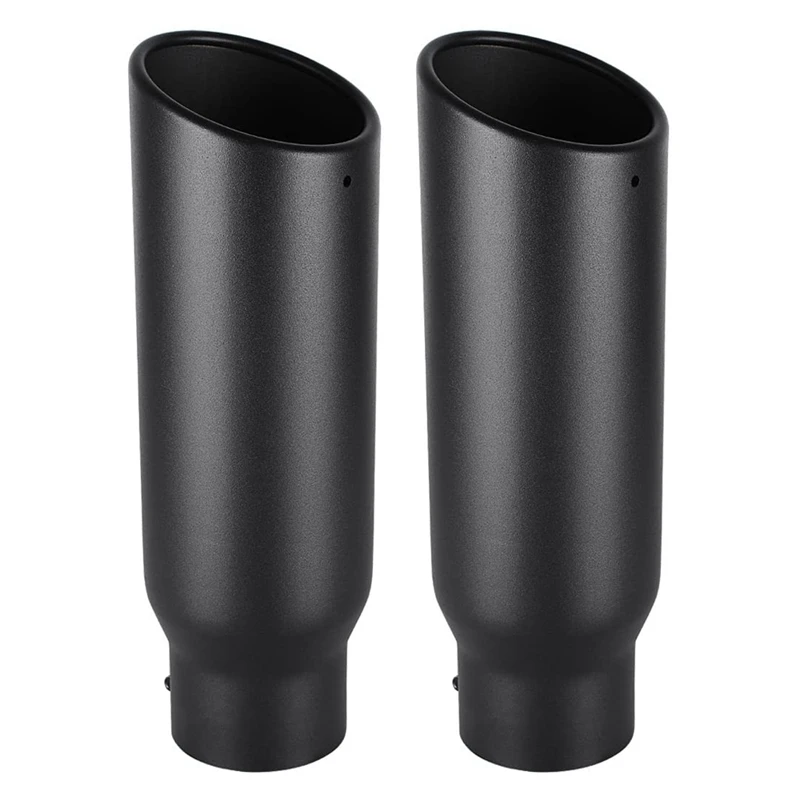 

2X 3 Inch Black Exhaust Tip, 3 Inch Inside Diameter Exhaust Tailpipe Tip For Truck, 3 X 4 X 12 Inch Bolt/Clamp On Design