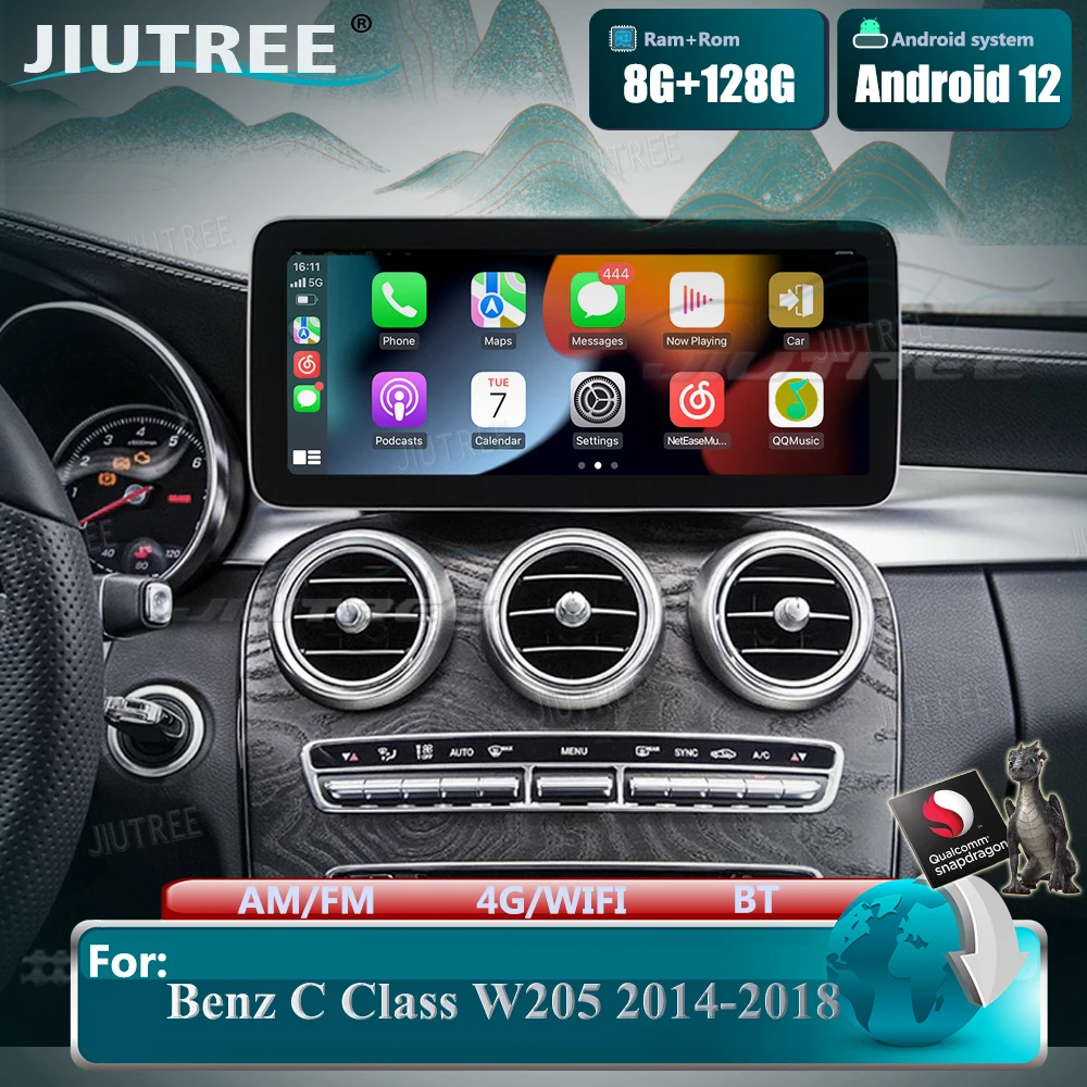 

Автомобильная магнитола на Android 12 для Mercedes Benz C W204 W205 07-18, цифровой кластер с ЖК-дисплеем, панель приборной панели, спидометр в кабине