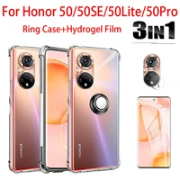 3in1case for honor 50 soft ring case huawei honor 50pro transparent silicone cases honor 50 se lite clear anti fall back cover