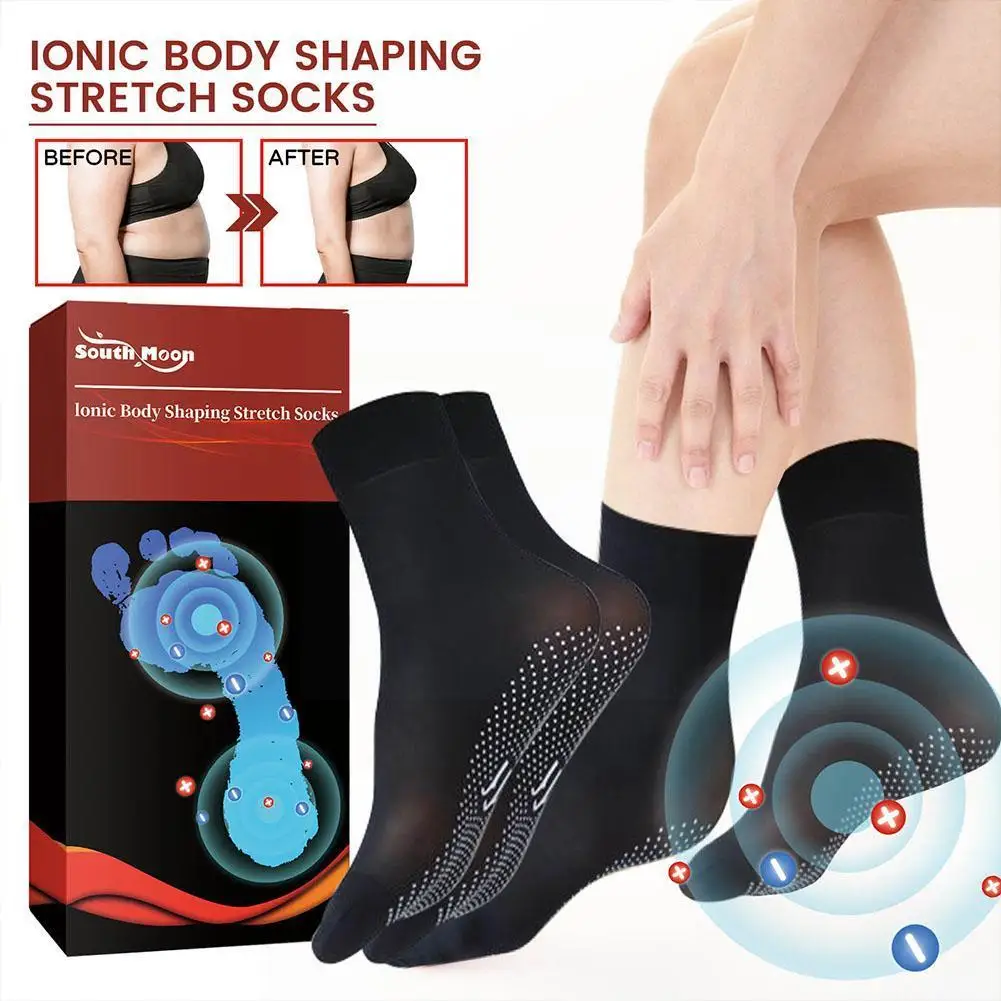 

1 Pair Foot Care Elastic Socks Body Shaping Stretch Socks Comfortable Breathable Slip Resistant for Slimming Varicose Veins I8L1