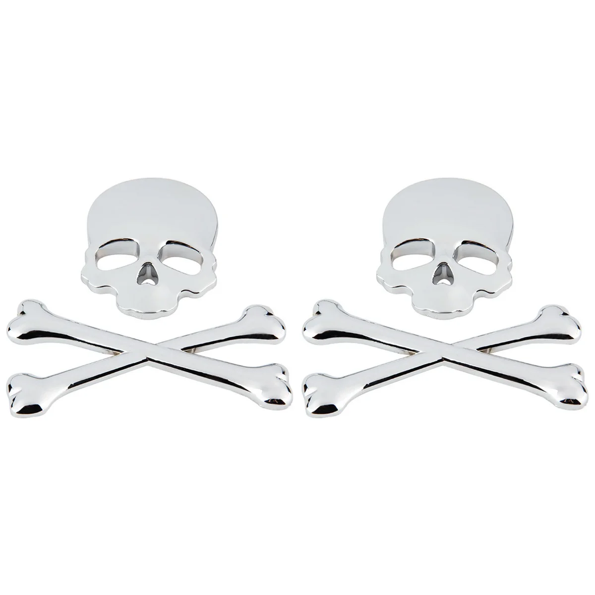 

2 PCS Motorcycle Decals Metal Car Auto Emblem Side Door Stickers Silver Badge