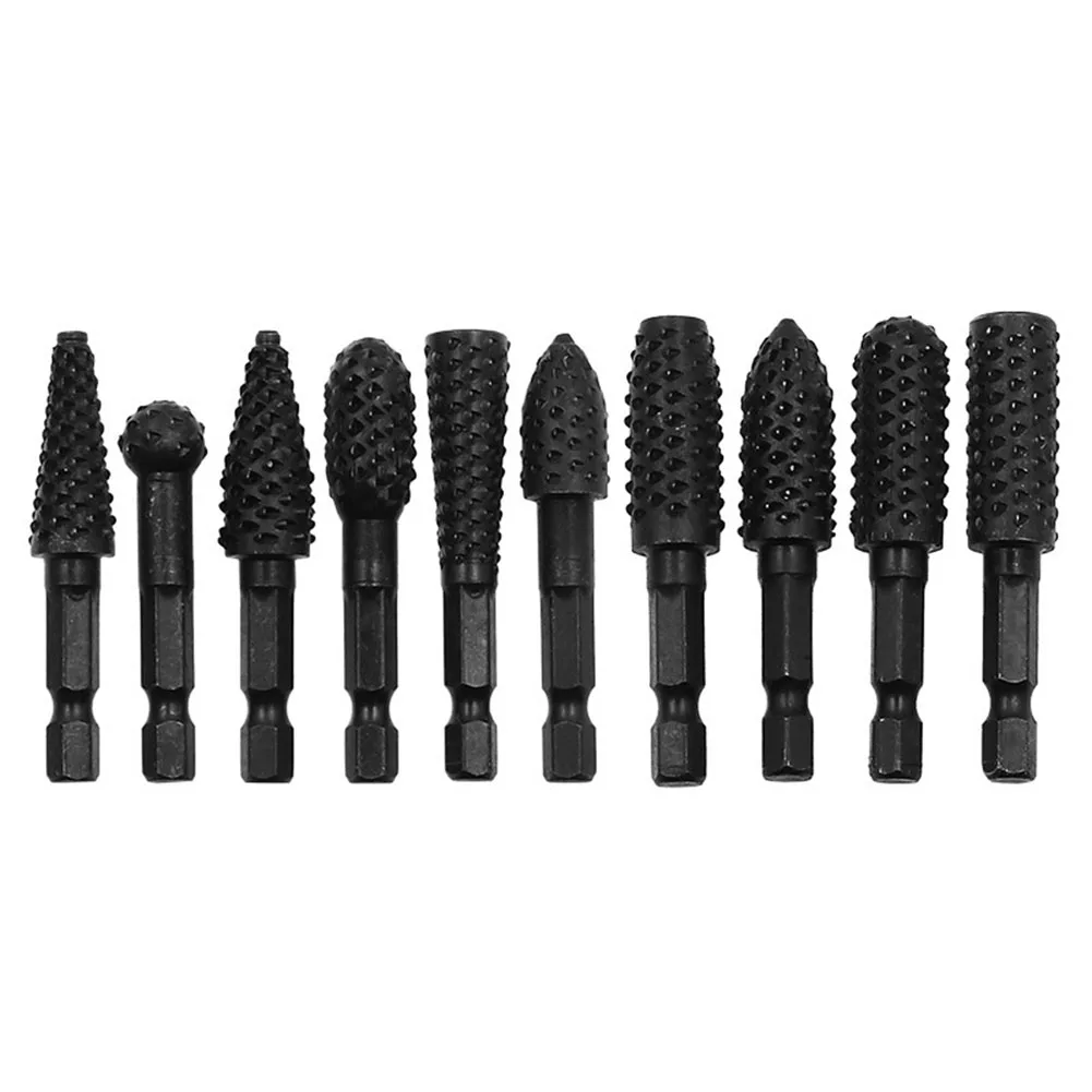 

Carving Woodworking Carving Tool Wood Carving Black Carbon Steel Durable Rasp File Drill Bits Rotary Burr Set Soft