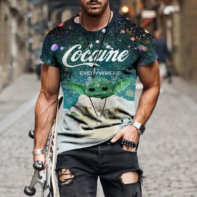 

2022 New Men'S 3d Printed T-Shirt Men'S Digital Snow Cat Print Sports Short-Sleeved European And American Explosive Loose Casual