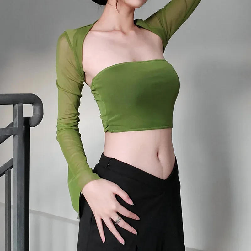 Кроп-топ Y2K женский однотонный