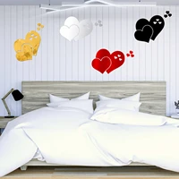 love mirror wall sticker creative 3d art wall decal removable mirror setting heart shaped diy home art mural decoration for home