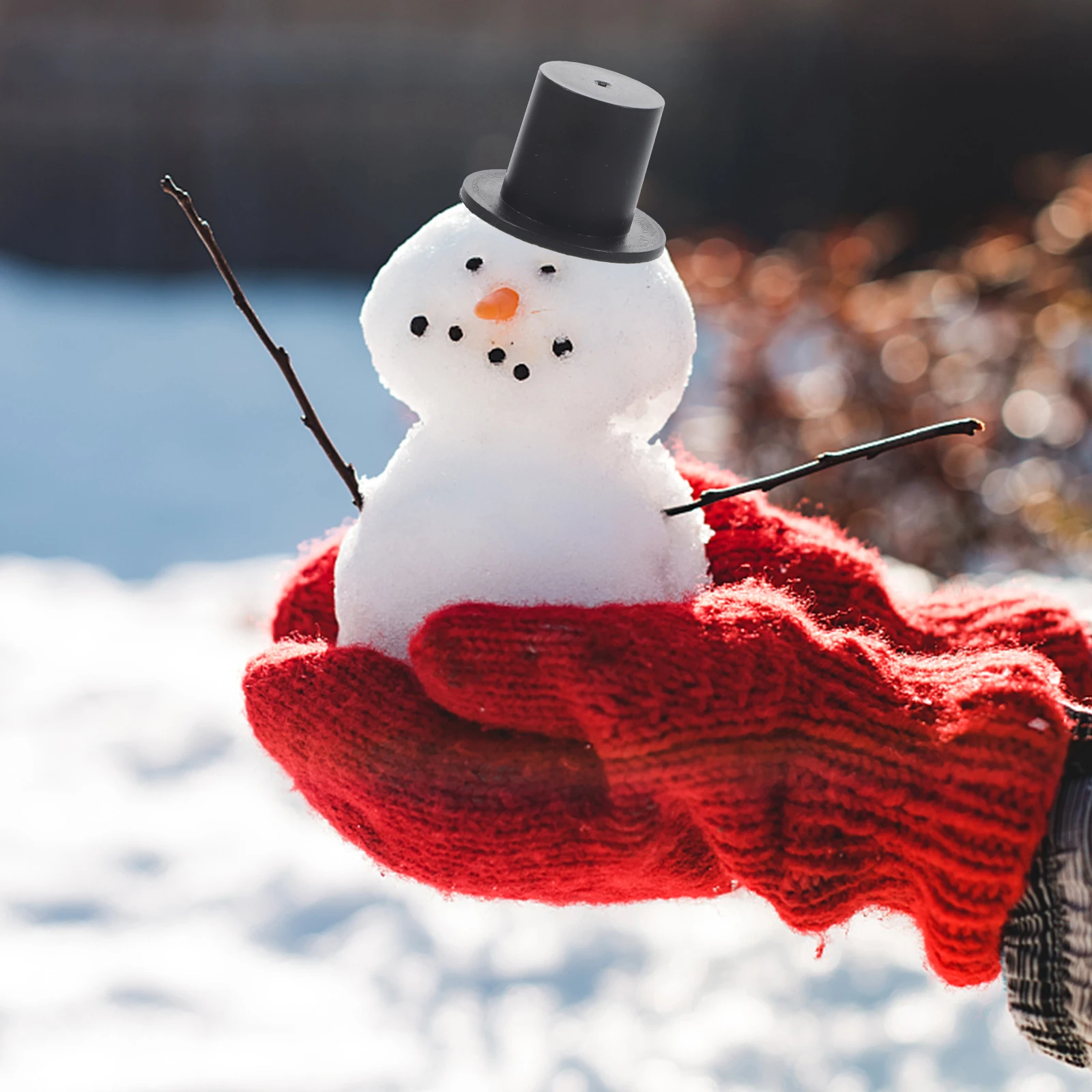 50 шт. мини-шляпа клоуна шляпа снеговика черная пластиковая аксессуары сделай сам