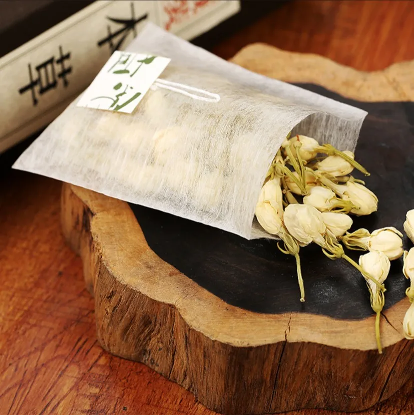 

50pcs/lot PLA Biodegraded Corn Fiber Empty Teabag Pyramid Shape Heat Sealing Filter Tea Bag The length of the line 17cm