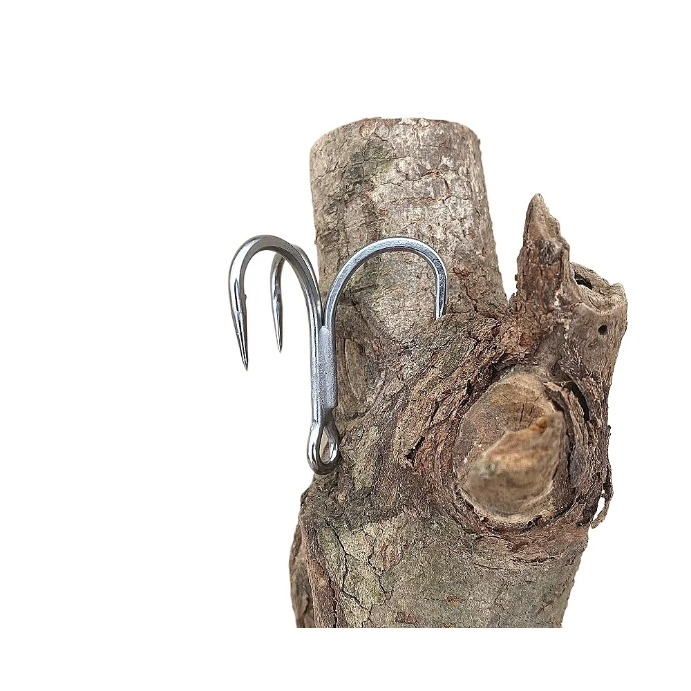 Фото Mustad JL75NP Jaw Lok in-Line 5X Strong Big Game Приманка для морской воды Тройной рыболовный крючок №4