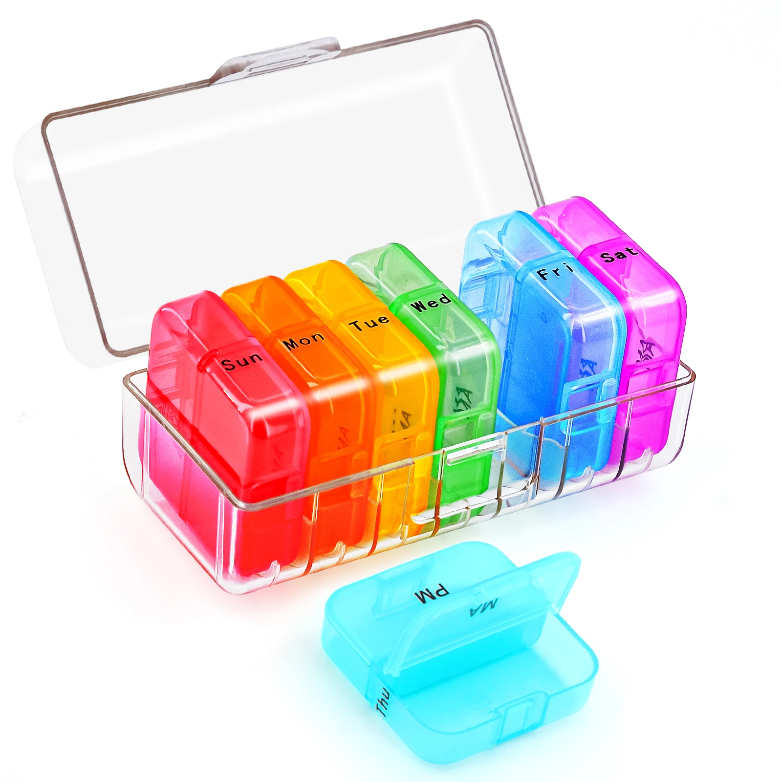 

1Pcs Weekly Pill Case ABS 7 Days Medicine Tablet Box Portable Travel Drug Storage Organizer BPA Free Pill Box