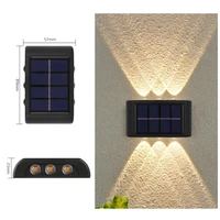 6 led solar wall lamp outdoor waterproof up and down luminous lighting garden decoration solar lights stairs fence sunlight lamp