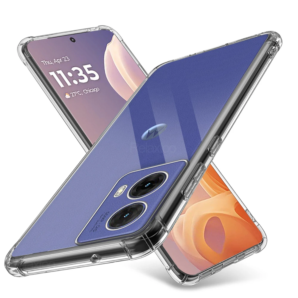 Ультратонкий прозрачный силиконовый чехол для Motorola Moto G85 5G 2024 прозрачная задняя