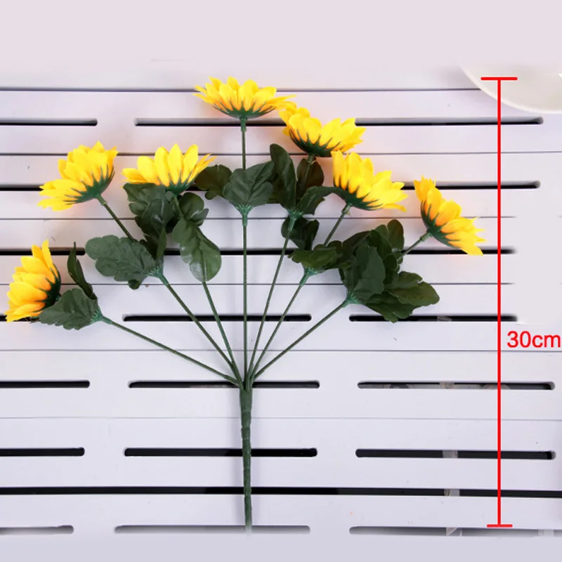 

1pc Fake Home Artificial Flower Wedding Decorations Realistic Bright color Eye-catching 30cm*6.8cm Silk Sunflowers