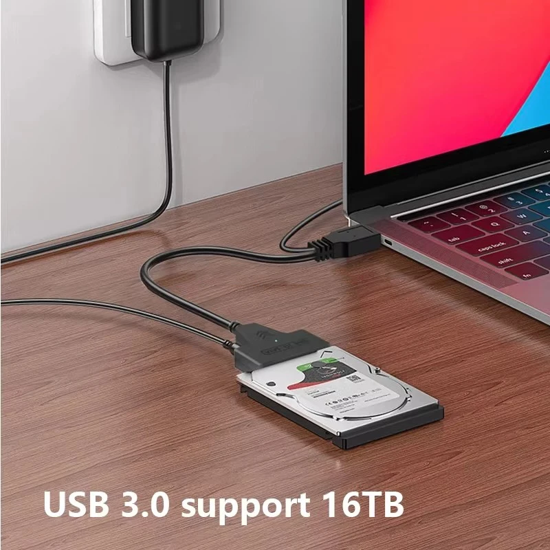 Кабель-конвертер USB3.0 в SATA Жесткий диск HDD SATA в USB 3.0 SATA Устройство чтения жестких дисков для 3,52,5-дюймового жесткого дискаSSD с 12 В2 А (art.: 3920cbbb3da70) - 3920cbbb3da70