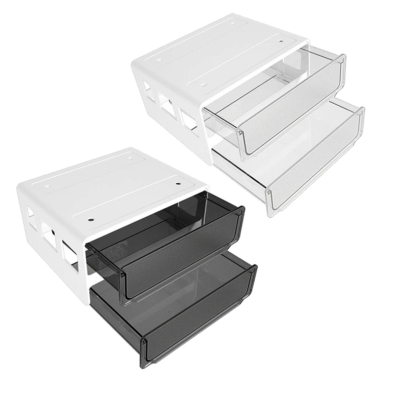

Under Desk Storage Drawer Slide Out, Hidden Self-Adhesive Organizer, Attachable Drawer Organizer With 2 Layers