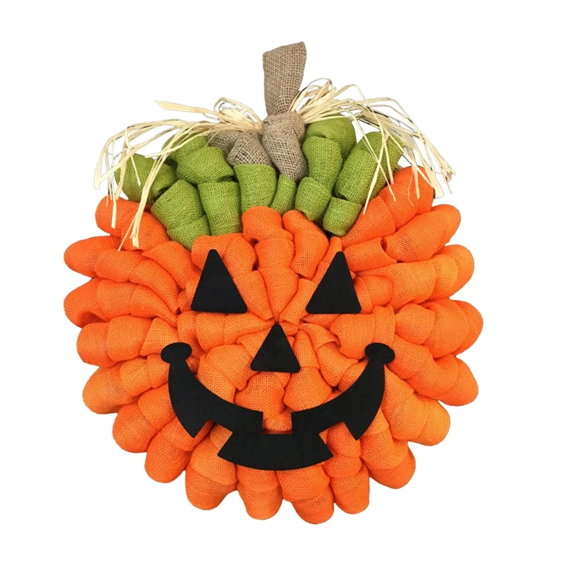 

1 шт. Хэллоуин, подвесной венок с тыквой дверью, крепкий приветственный знак на осень, урожай, День благодарения